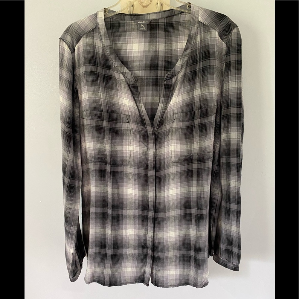 Eddie Bauer Rivierah Long-Sleeve Y-Neck Shirt XL